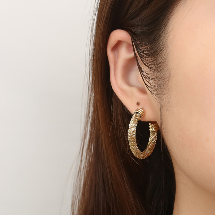 Stainless Steel 18K Gold Plated  Hoop Earrings for WomenSimple Earring Hypoallergenic Jewelry