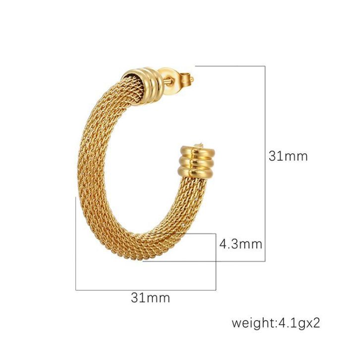 Stainless Steel 18K Gold Plated  Hoop Earrings for WomenSimple Earring Hypoallergenic Jewelry