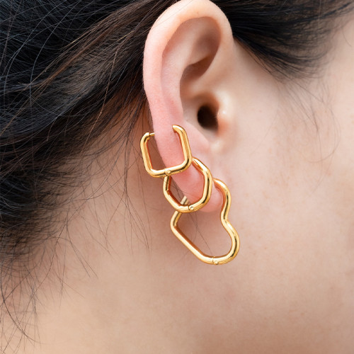 Stainless Steel Minimalist Huggie Hoop Earrings For Women Gold Color Tiny Round Circle  Punk Unisex Rock Earring