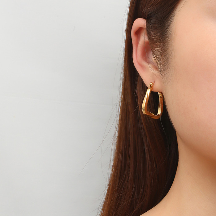 Triangle Unisex Punk Rock Hoop Earrings for Men Women Stainless Steel  Ear Plug Jewelry Gifts
