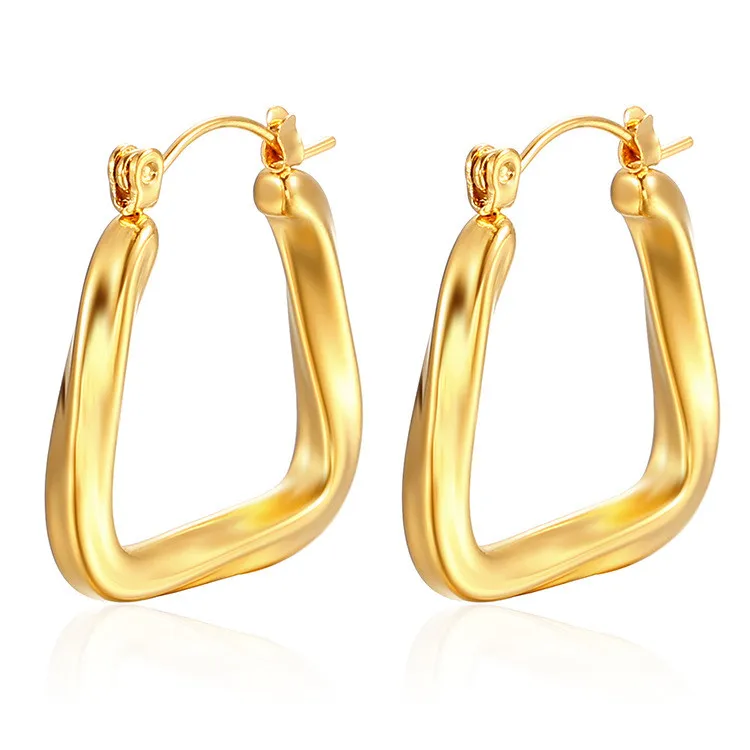 Triangle Unisex Punk Rock Hoop Earrings for Men Women Stainless Steel  Ear Plug Jewelry Gifts