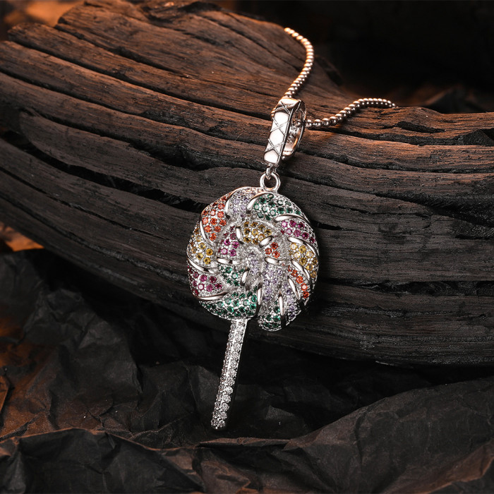 Rainbow Lollipop Necklace for Women