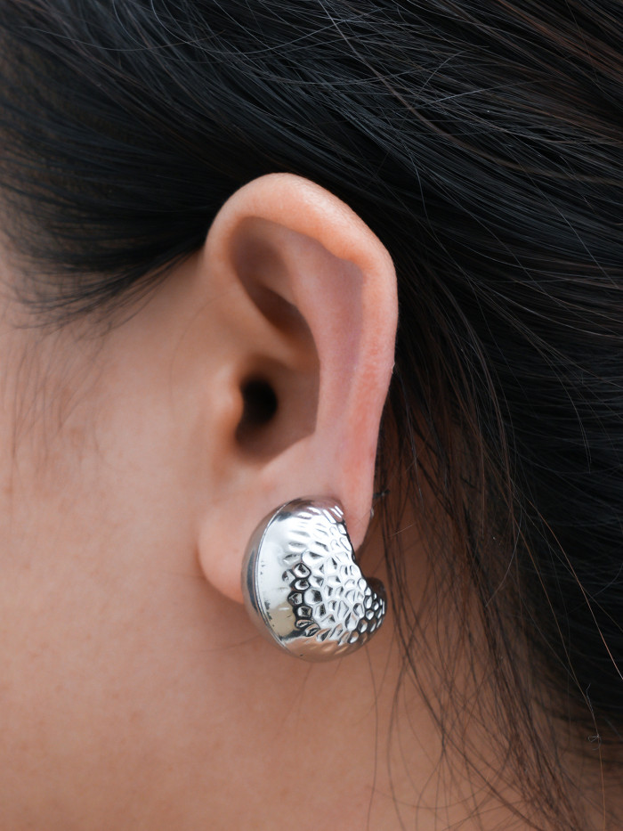Stainless Steel Bean Stud Earrings  korean earrings