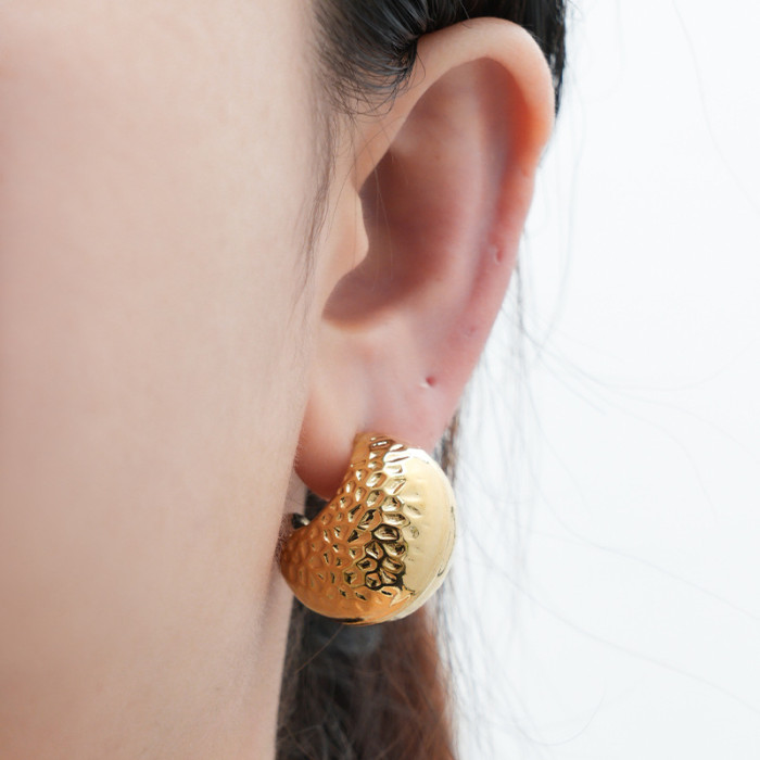 Stainless Steel Bean Stud Earrings  korean earrings