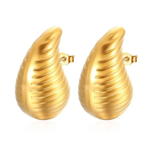 Stainless Steel Bean Stud Earrings  jewelry for women