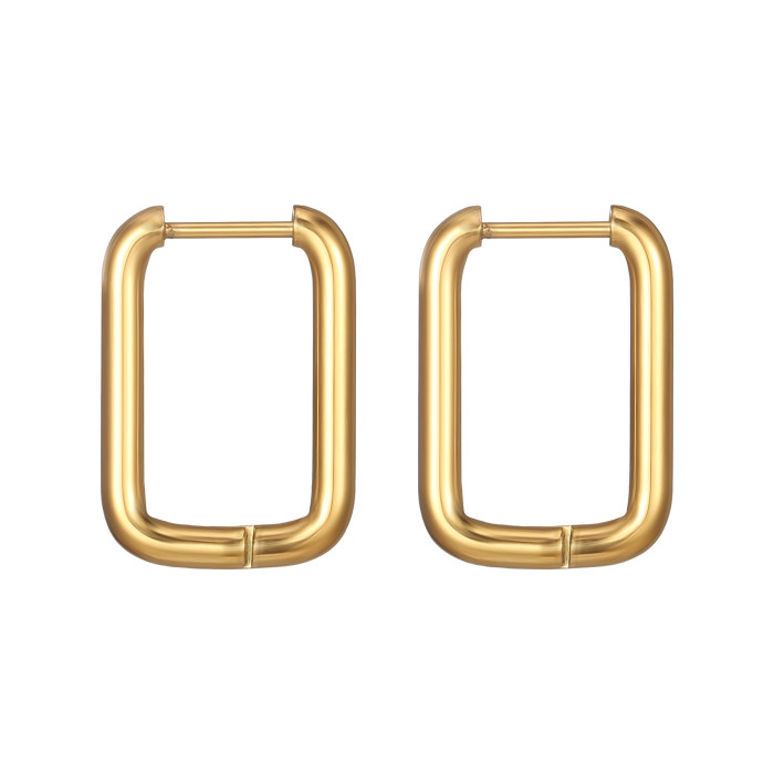 1 Pair Stainless Steel Enamel Women Hoop Earrings Gold Ear Cuff Jewelry Gifts Supplies