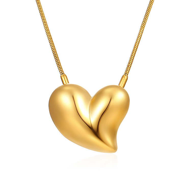 Stainless Steel Ins Fashion Heart Love Necklace Women's Electroplated 18K Gold Non-Fading Jewelry