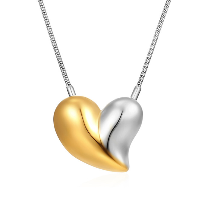 Stainless Steel Ins Fashion Heart Love Necklace Women's Electroplated 18K Gold Non-Fading Jewelry
