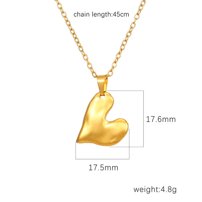 Stainless Steel Three-Dimensional Love Necklace Female Irregular Advanced Design Necklace Gift