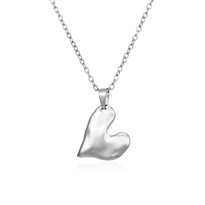 Stainless Steel Three-Dimensional Love Necklace Female Irregular Advanced Design Necklace Gift