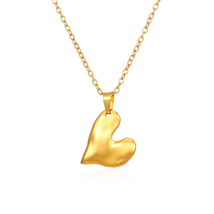 Stainless Steel Three-Dimensional Love Necklace Female Irregular Advanced Design Necklace Gift