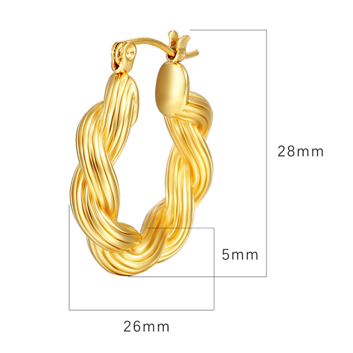 Twist  Stainless Steel Simple Light Luxury Ins Personalized Winding Women's Earrings