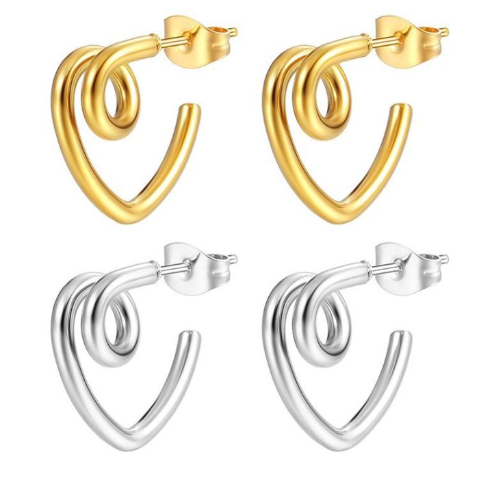 Personalized Women's Love Stainless Steel Niche Simple Ear Studs Earrings for Women Pendientes