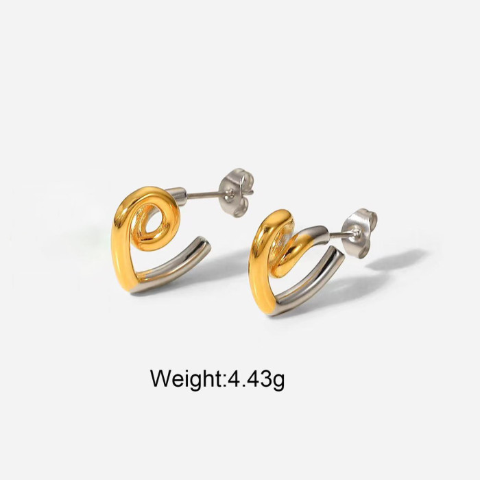 Personalized Women's Love Stainless Steel Niche Simple Ear Studs Earrings for Women Pendientes