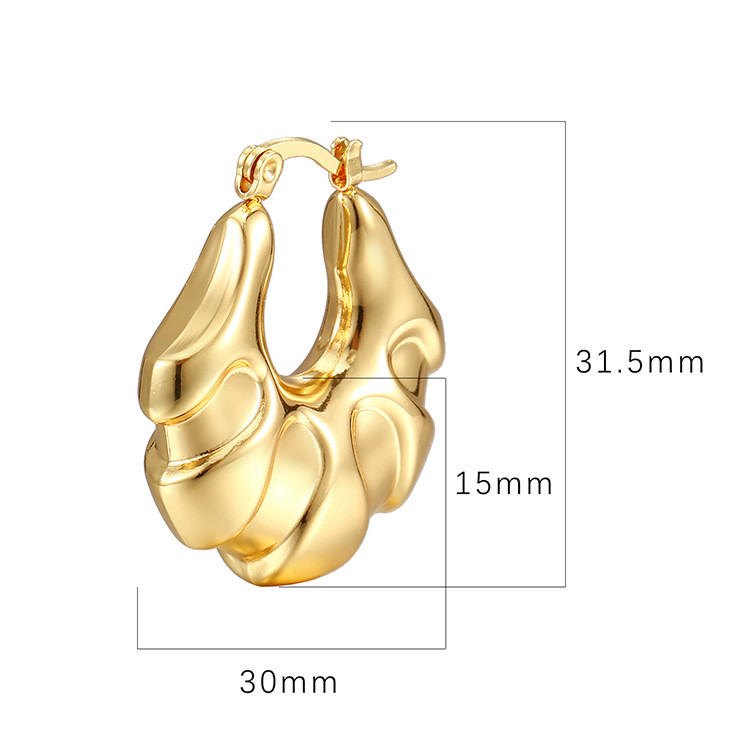 Ins Stainless Steel Hollow Fashion 18K Gold Plating Women's Exaggerated Big hoop earring