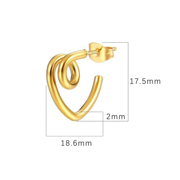 Personalized Women's Love Stainless Steel Niche Simple Ear Studs Earrings for Women Pendientes