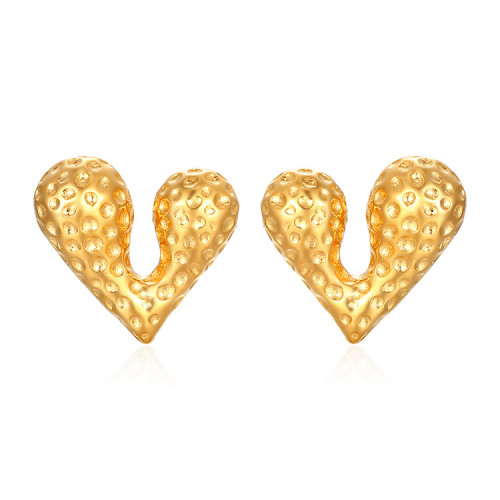 Stainless Steel Heart Sweety Hoop Love Earring Gold Silver Color for Women Jewelry Accessories