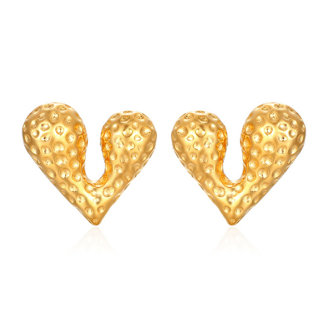 Stainless Steel Heart Sweety Hoop Love Earring Gold Silver Color for Women Jewelry Accessories