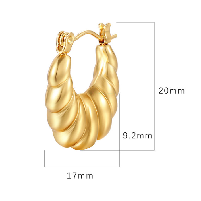 18K Gold Plating Stainless Steel Exaggerated Big Statement Hoop Earrings for Women