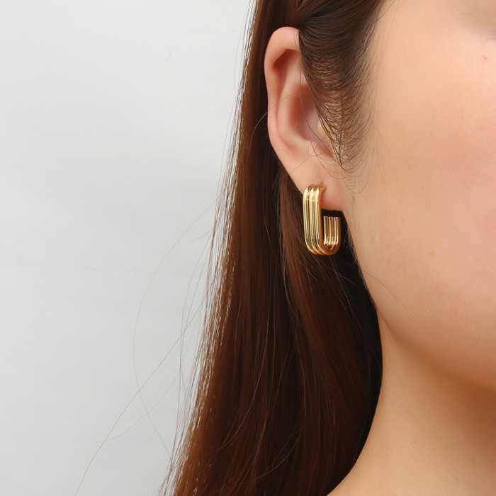 Statement Earrings for Women Mismatched Melting Liquid Asymmetrical Stainless Steel Drop Earrings