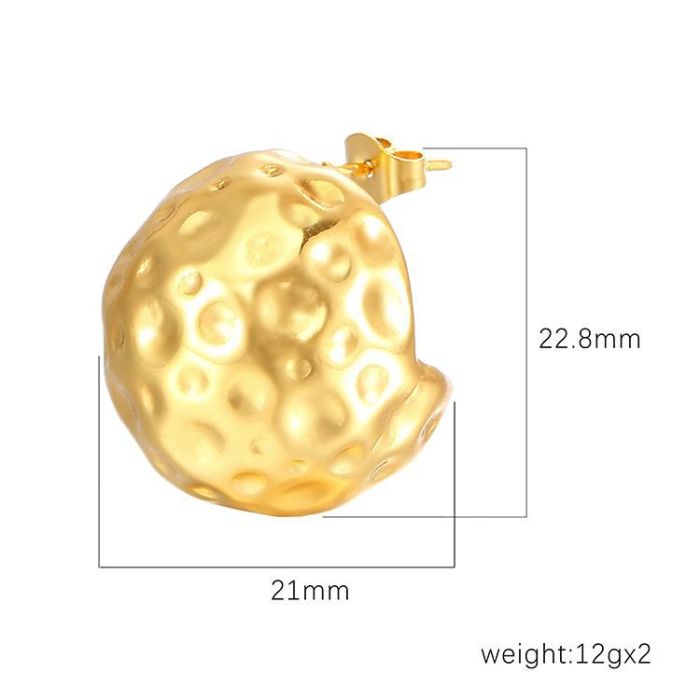 Gold Color Stainless Steel  Ball Stud Earrings for Women Jewelry  Anti Allergy Metal Beads Ear Gift Accessories