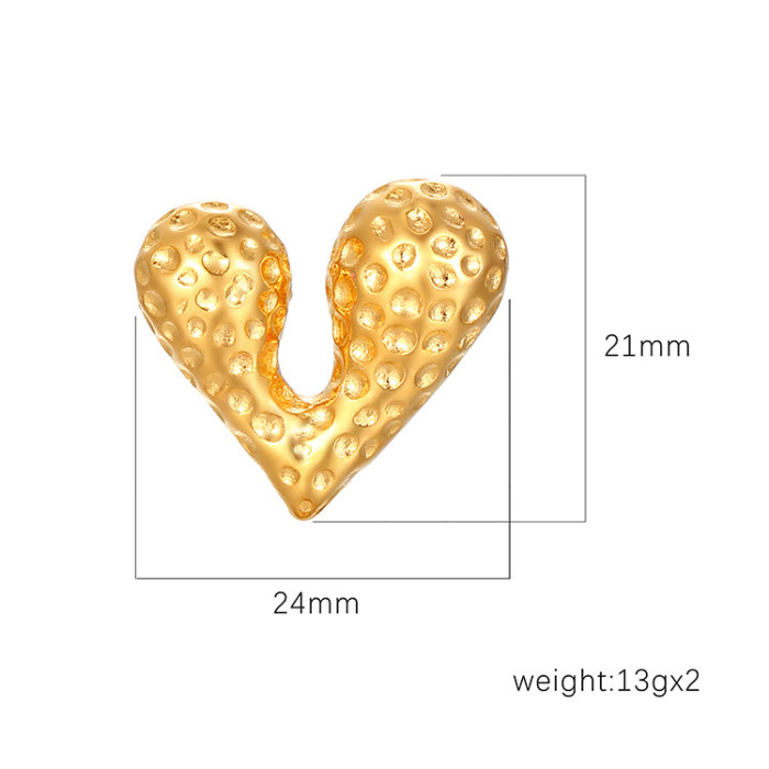 Stainless Steel Heart Sweety Hoop Love Earring Gold Silver Color for Women Jewelry Accessories