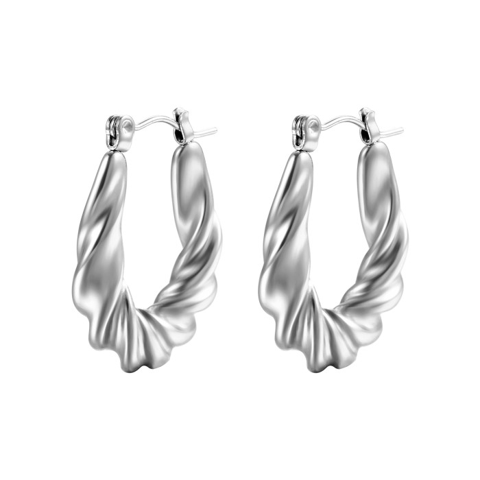 Gold Color Stainless Steel Earrings for Women  Geometric Piercing Earrings 2024 Trend Wedding Fashion Jewelry Gift
