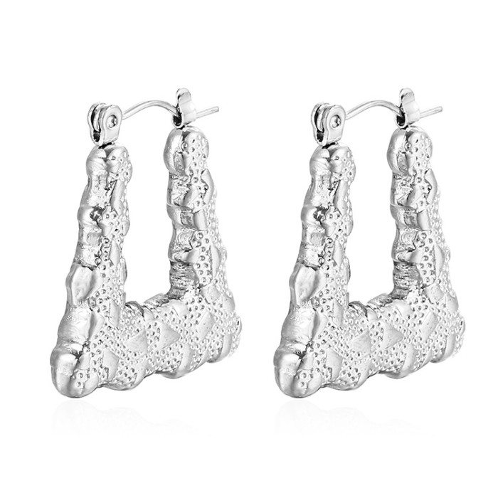 Stainless Steel  Earrings for Women Gold Plated Luxury Hoop Elegant Fashion Jewelry Wedding Gift