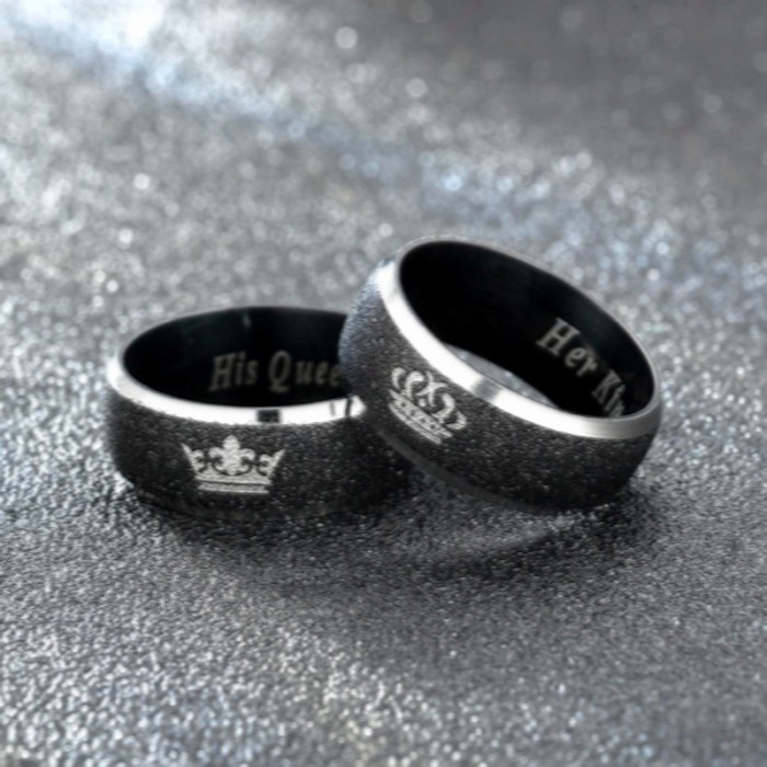 King Queen Crown Couple Ring