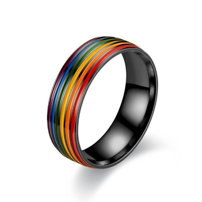 Colorful Dripping Oil Couple Ring