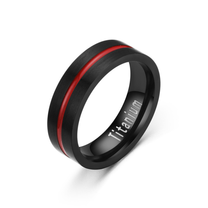 Titanium Steel Black Color Ring for Men