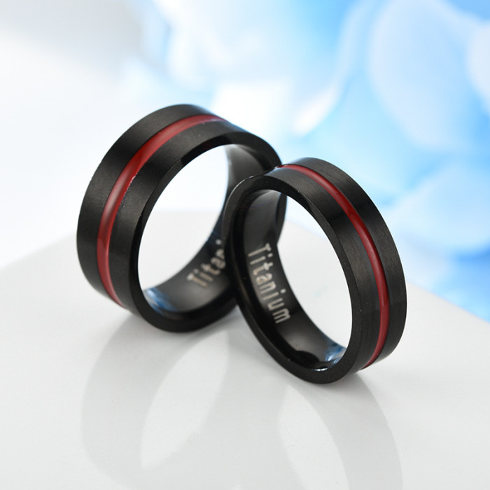 Titanium Steel Black Color Ring for Men
