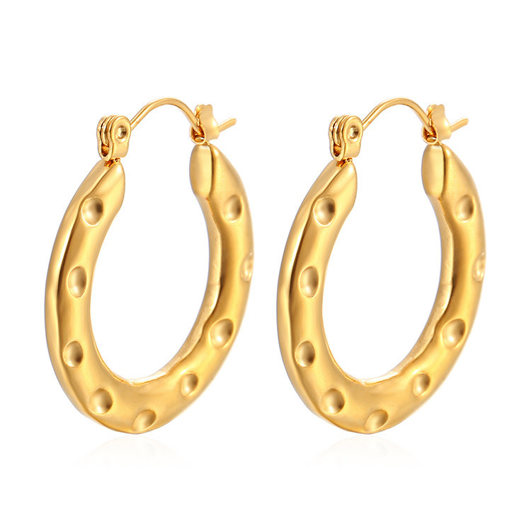 316L Stainless Steel Hoop Earrings For Women Gold Silver Color Round Brincos Wholesale Jewelry 2024 Trending Party Gift
