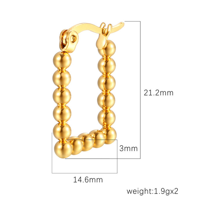 Stainless Steel Earrings Gold Plated Large Round Korean Hoop Earring for Women Female Jewelry Luxury