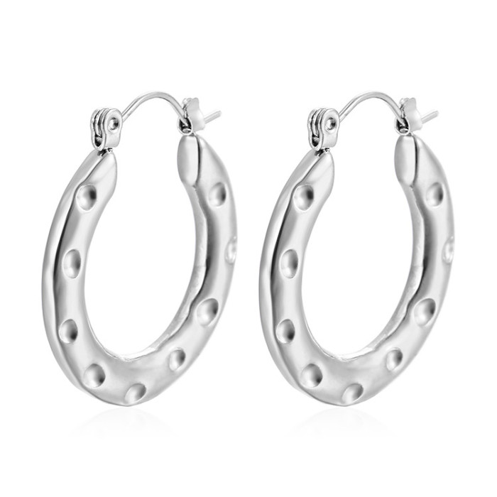316L Stainless Steel Hoop Earrings For Women Gold Silver Color Round Brincos Wholesale Jewelry 2024 Trending Party Gift