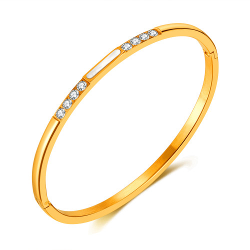 Fashion Ol Stainless Steel Micro Inlaid Zircon Simple Bracelet