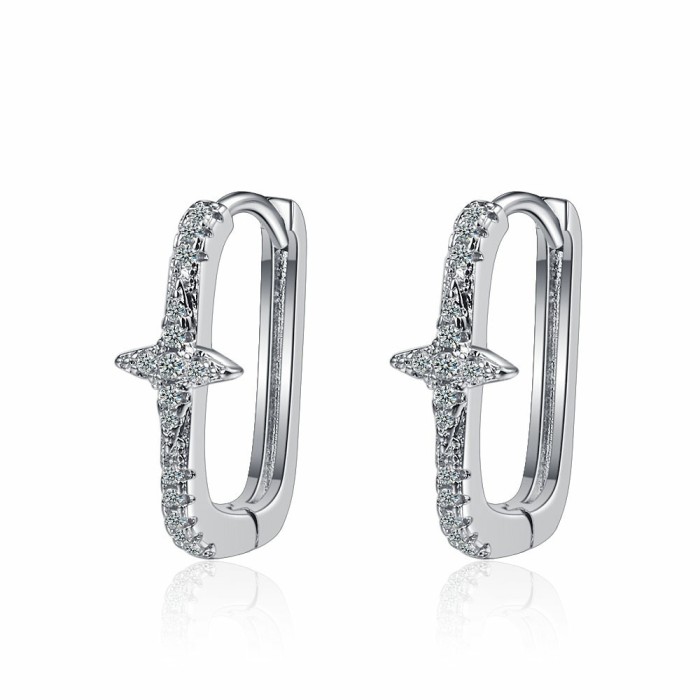 XINGX Oval Earrings Creative Style Stone Personalized Ear Clips