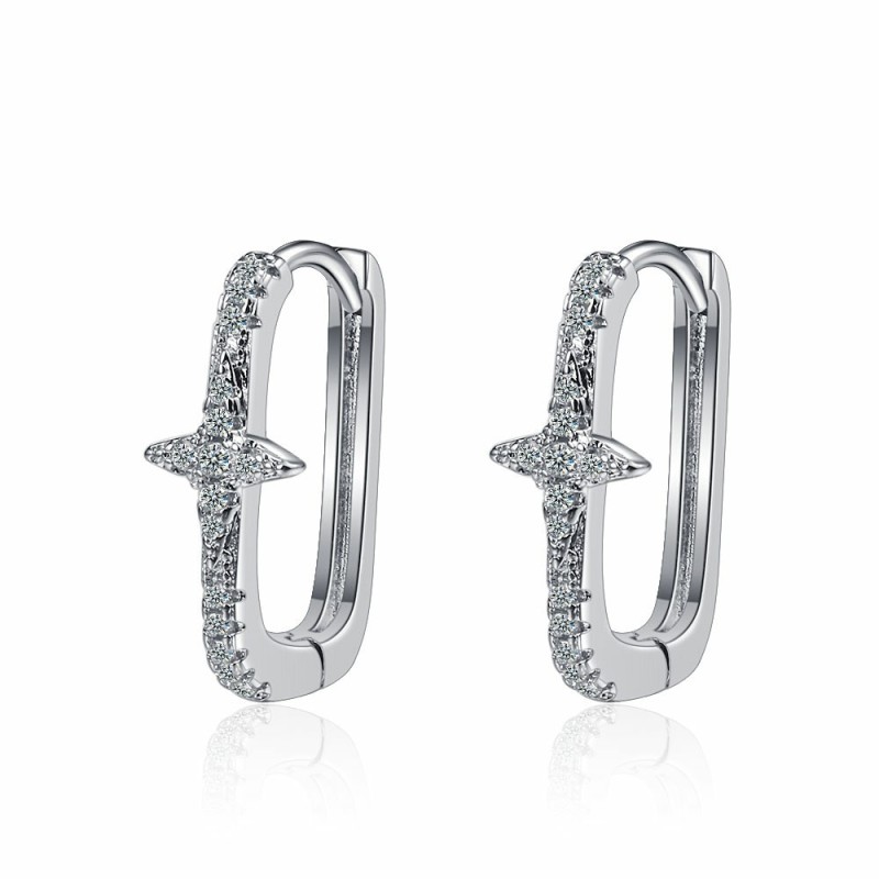 XINGX Oval Earrings Creative Style Diamond Personalized Ear Clips