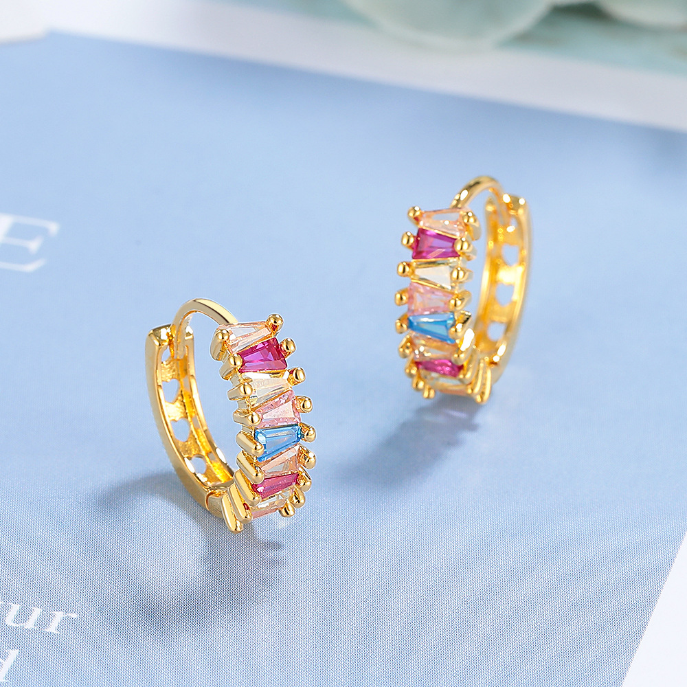 Color Zircon Hollow Eardrop Earring
