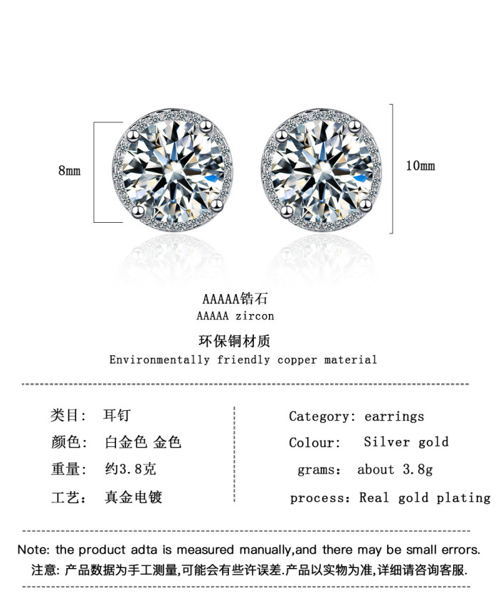 Zircon Stud Earrings for Women