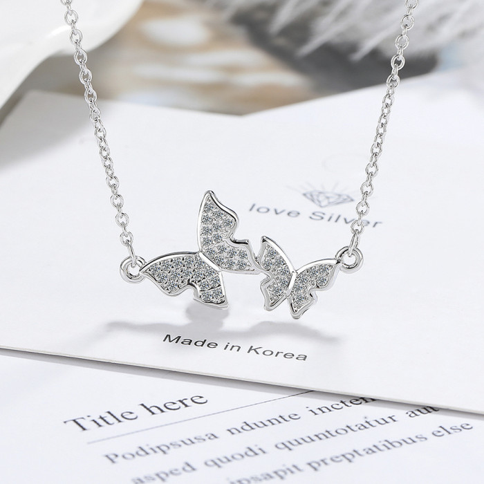 Butterfly necklace girl