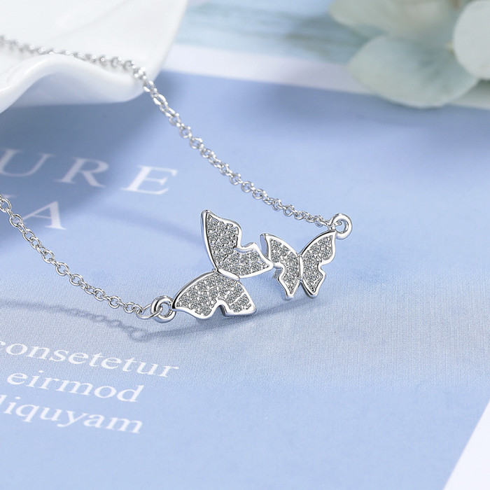 Butterfly necklace girl