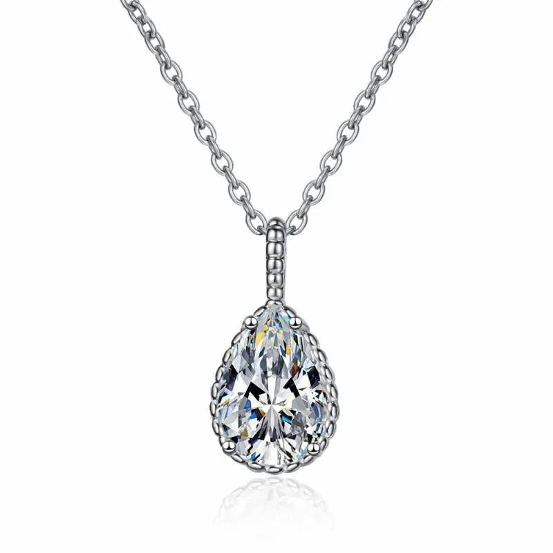 Teardrop Diamond Pear-Shaped Necklace for Women