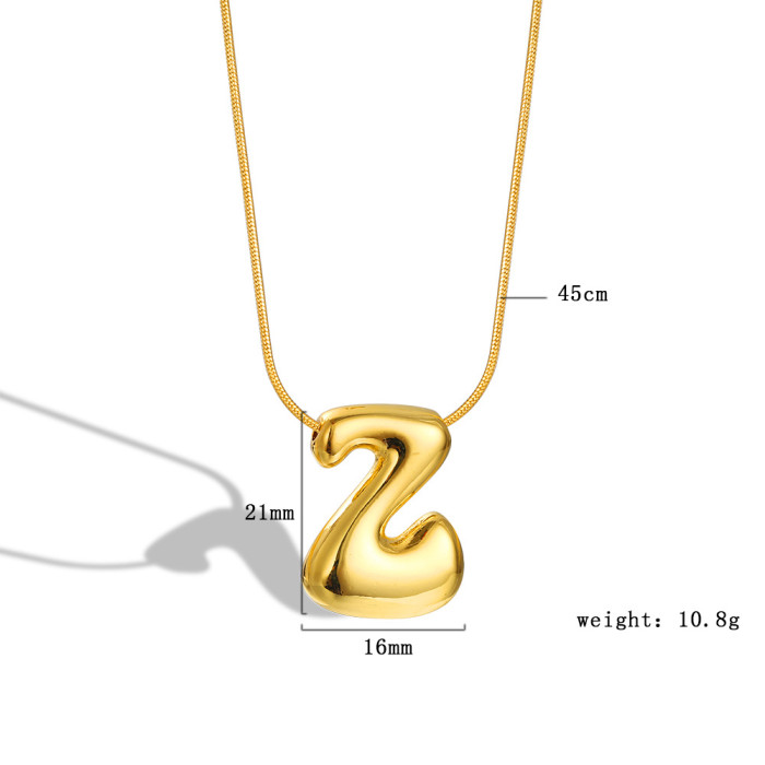 Balloon Bubble Chubby 26 Letter Necklace