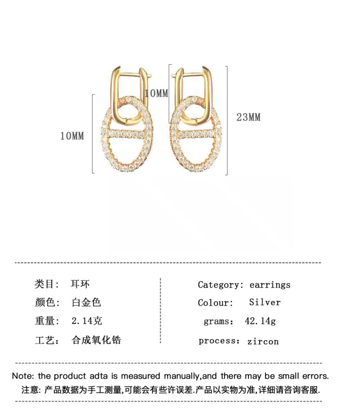 Zircon Geometry Inlaid Zircon Ear Clip