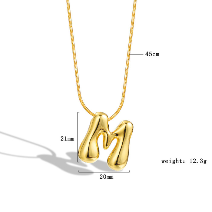 Balloon Bubble Chubby 26 Letter Necklace