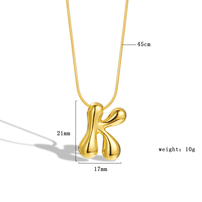 Balloon Bubble Chubby 26 Letter Necklace