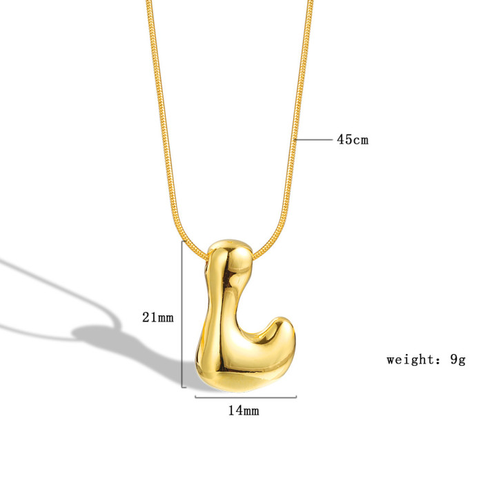 Balloon Bubble Chubby 26 Letter Necklace