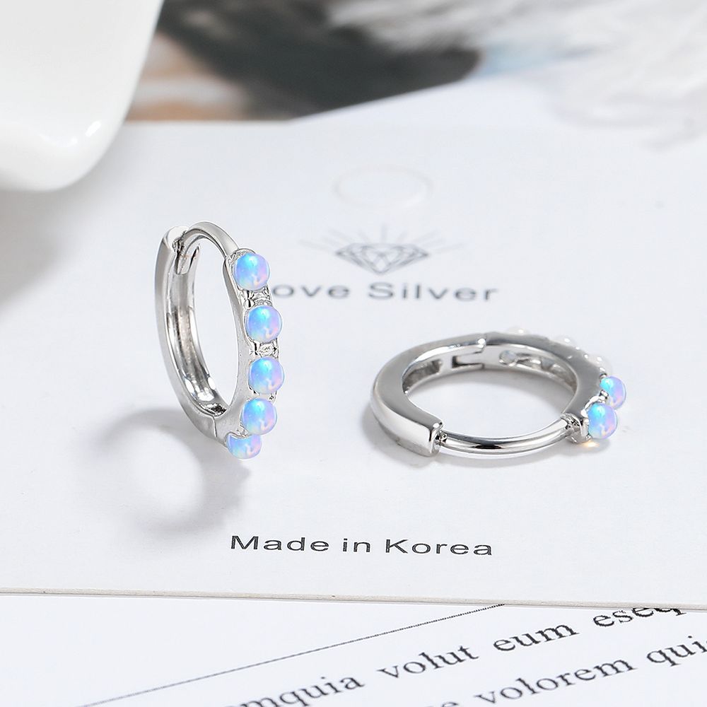 Opal Earrings Light Luxury round Circle Ear Ring