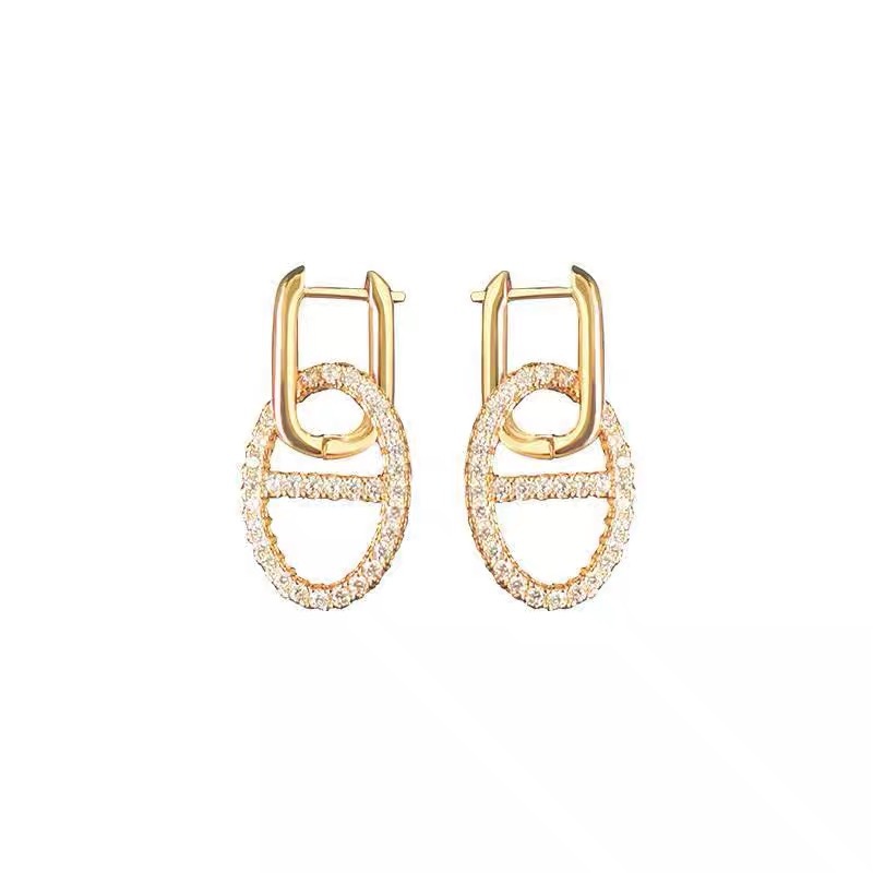 Zircon Geometry Inlaid Zircon Ear Clip